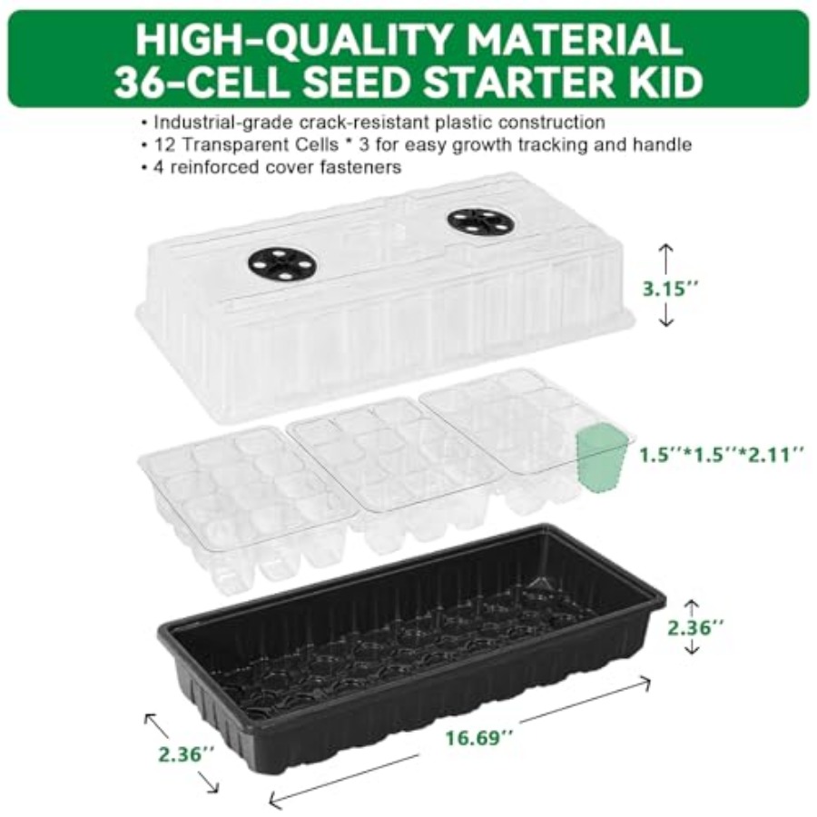 Seed Starter Tray with Grow Li - Humidity Dome Kit recension och pris