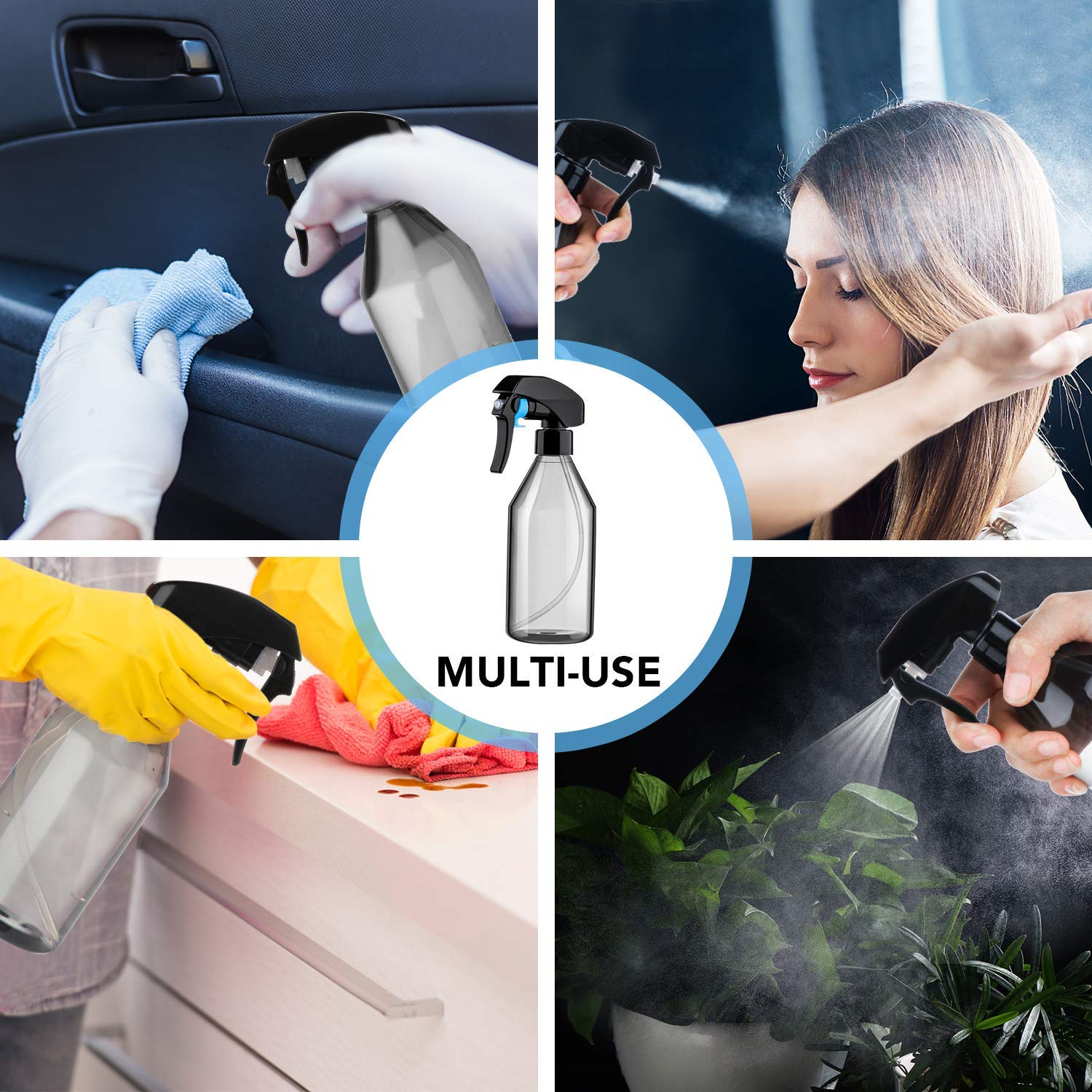 3Pack Spray Bottle, 10oz Plast - Misting Bottle Fine recension och pris