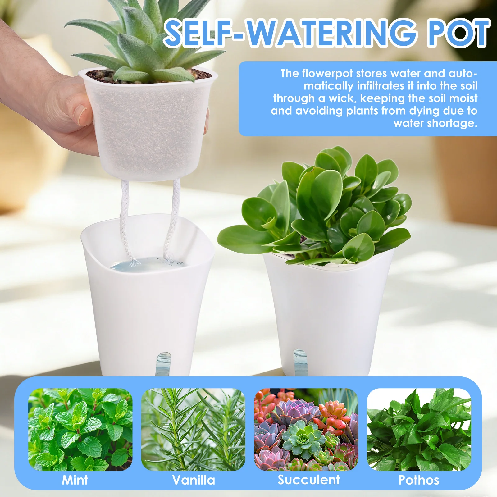 10 Pcs Self Watering Planter L - Self Watering Insert recension och pris
