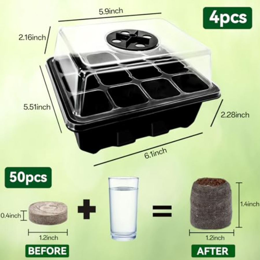 8 Pack Seed Starter Tray with  - Peat Pellet Tray recension och pris